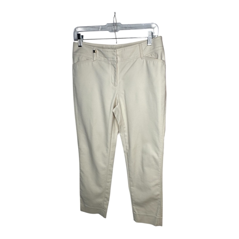 White House Black Market Perfectform Slim Ankle Cream Pants 4R